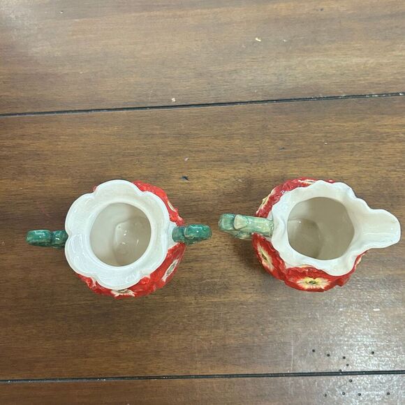 Kaldun & Bogle Red Poppies Ceramic Cream And Sugar, Vintage Discontinued 1990s - Picture 4 of 9